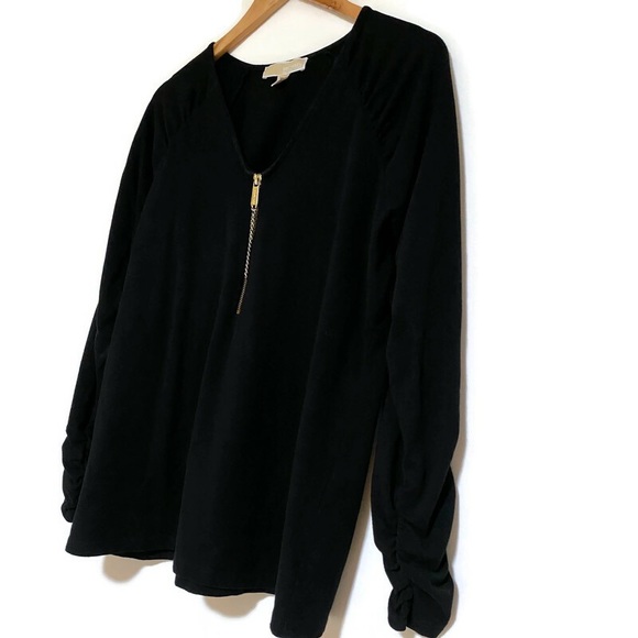 MICHAEL MICHAEL KORS RUCHED SLEEVE TOP - Picture 1 of 6